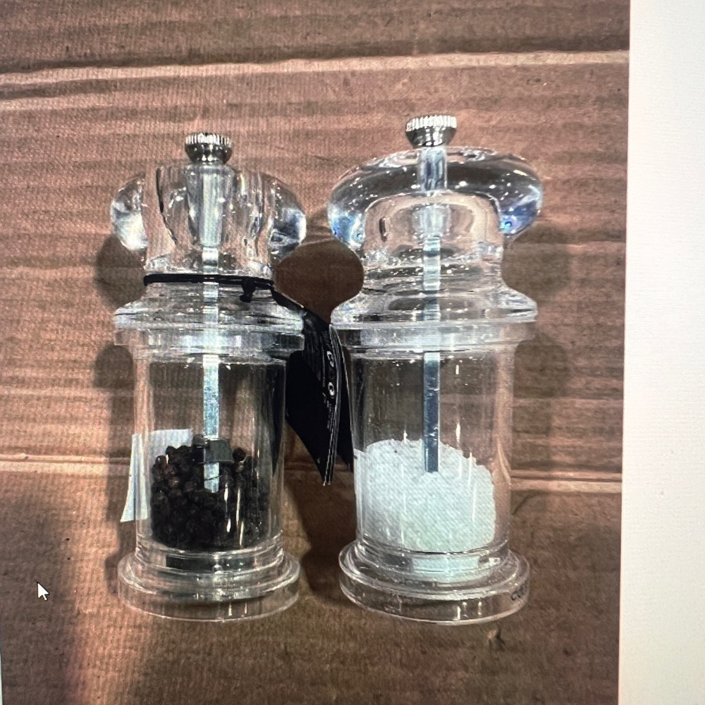 Cole & Mason Salt and Pepper Grinder Set clear 5.25” high
